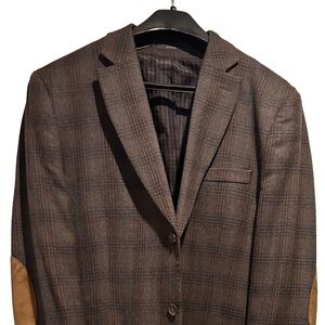 Joseph Abboud Dark Brown Checkered Blazer